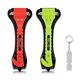 ELZO 2 Pack Car Safety Hammer 2 in 1 Emergency Escape Tool Window Breaker and Seat Belt Cutter Rescue Kit with Survival Whistle(Black+Red+Neon Green)