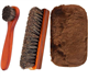YUET Shoe Brush Set, 2pcs Premium Soft Shoe Brush Shine for Buffing Polishing, Horse Hair Cleaning Brushes for Boots, Shoes, Car Seats, Sofas, Bags Great (3 Pcs)