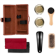 Hardys 7pc Shoe Cleaning Kit - Shoe Polish & Cleaning Kit w/Black Shoe Polish, Neutral Boot Polish, Shoe Brush, Applicator Sponge, Polishing Cloth - Shoe Cleaner Travel Case