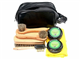 Cathcart Elliot Personalised Shoe Cleaning Kit in Leather Bag with Engraved Horse Hair Brushes & wax polish