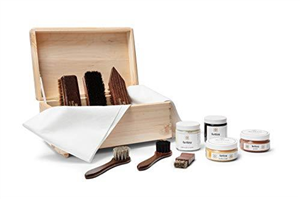 Lettro Box Complete Leather Care Kit, Shoe Care Set for Leather Boots and Shoes, Horsehair Brush Set and Leather Cleaning Kit with Gift Box
