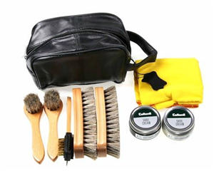 Cathcart Elliot Compact Shoe Cleaning Polishing Care Kit with Non-Toxic Non-Flammable Polish