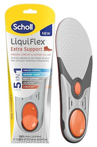Scholl Liquiflex Extra Support Work Insoles for Men - Work Boot Insole, UK Size 8-12, 1 Pair of trimmable Gel Insoles with Memory Foam and Arch Support