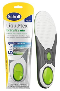 Scholl Liquiflex Every Day Insoles for Men, GelActiv Insoles with Memory Foam, Arch Support, and Odour Control - Insoles Suitable for Walking/Hiking Boots - UK Size 3.5-7.5, 1 Pair