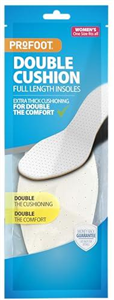 Profoot Double Cushion Insoles - Full Length Insoles for Women - Extra Thick Cushioning - Dual Layer Shoe Inserts - Ideal for Foot Discomfort - One Size Fits All - 1 Pair per Pack