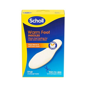 Scholl Warm Feet Insoles - Thick Insulating Fleece Layer for Warm Feet - Ideal for Cold and Rainy Days, Perfect for Boots & Wellies, Trim to Fit Shoe Insoles, UK Size 3-11, 1 Pair