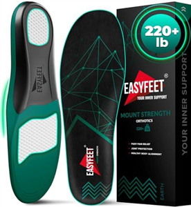 Anti-Fatigue Insoles for High Arch Support - Orthotics for Men Women - Plantar Fasciitis, Foot Pain Relief - Ideal for Boots, Sneakers, Hiking