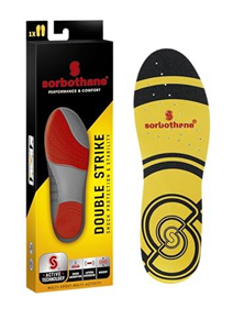 SORBOTHANE Double Strike Insoles for Men and Women Antibacterial Shock Absorption & Heel Support Insoles, Size 3-4.5 UK, 35-37 EU, Yellow