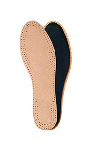 Natural Leather Insoles for Men with Activated Carbon Underlayer, Inserts, Replacement Shoes, Boots. Size (Men/UK 9/43 EUR)