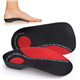 Orthotic Insoles, 3/4 High Arch Support Shoe Inserts Insoles for Women and Men, Flat Feet, Over-Pronation, Heel Pain, Heel Spur (9-12 UK Red&Black