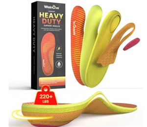 Plantar Fasciitis Relief Orthotic Insoles - Welnove Heavy Duty Work Comfort Insoles for Walking or Standing All Day, Reduce Fatigue High Arch Support Insoles for Foot Pain, Flat Feet, Heel Spurs