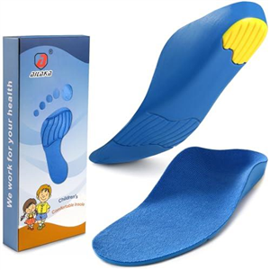 Ailaka Kids Orthotic Cushioning Arch Support Shoe Insoles, Children Pu Foam Inserts for Flat feet, Plantar Fasciitis, Feet Heel Pain Relief, Blue, 2-3.5 UK/EU 34-36 / CN 33-35