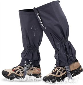 Lixada Waterproof Outdoor Hiking Gaiters Leg Warmers for Mountain Biking, Climbing, Hiking, Outdoor Activities Protection Against Snow Rain Mud Wind Black