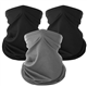 KEYRI 3 Pack Bandana Neck Warmer Ski Snood for Men & Women Multifunctional Headwear Face Mask Elastic Neck Gaiters Windproof Headband Snood UV Resistence for Sports Cycling Hiking (2Black+1Grey)