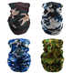 TRKETK 4 Pcs Multifunctional Headwear, Face Mask for Men &Women Multifunctional Balaclavas Windproof Neck Gaiter Scarf Snoods for Men Face Covering Wide Headscarves for Yoga Running Cycling