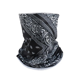 Black Bandana for Men Multifunctional Headwear, Neck Warmer Windproof Neck Gaiter Snood, Sports Headband Personalised Face Mask for Men Women Skiing Running Cycling Motorbike Fishing Hiking