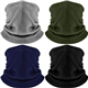 Hicarer 4 Pieces Winter Fleece Neck Warmer Snoods for Men Women Gaiter Thick Thermal Windproof Ski Neck Scarf Balaclava(Black, Gray, Army Green, Navy Blue)
