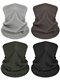 4 Pieces Kids Snood Winter Neck Warmers Fleece Gaiter Windproof Cuellos Cover (Coffee, Black, Light Grey, Army Green)