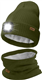ATNKE LED Lighted Beanie Hat and Scarf Suit,USB Rechargeable 4 LED Running Headlamp Bright Cap with Light Winter Warm Lined Fleece Neck Gaiters and Knit Beany Gifts for Men and Women/Army Green