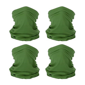 PATIKIL Neck Gaiter, 4 Pack Breathable Cooling Face Cover Scarf for Men and Women Sun Protection Outdoor Face Neck Cover for Cycling Running, Army Green
