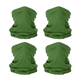 PATIKIL Neck Gaiter, 4 Pack Breathable Cooling Face Cover Scarf for Men and Women Sun Protection Outdoor Face Neck Cover for Cycling Running, Army Green