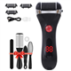 Jooayou Foot File Electric for Hard Skin, USB Rechargeable Waterproof Foot Scrub Callus Remover [with 3 Pumice Stone Rollers & 8 in 1 Foot Scraper Set] Foot Care Tool for Dry Dead Cracked Heel