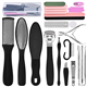 Foot File Pedicure Set, 30 in 1 Foot Files Foot Care Scrubber Kit Hard Skin Remover Feet Scrub for Women Men Salon or Home(Black)