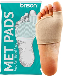 Metatarsal Pads for Women and Men Ball of Foot Cushion - Gel Sleeves Cushions Pad - Fabric Soft Socks for Supports Feet Pain Relief (Beige) Medium