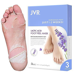 Foot Peel Mask, 3 Pack JVR Feet Exfoliating Mask, Moisturizing Socks, Footskin Care for Callus, Restoring Cracked Heel Dead, Dry, Hard Skin, Baby Soft Smooth Touch (Lavender)