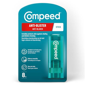 Compeed Anti Blister Stick Balm (8ml) - Blister Prevention Balm for Use On The Feet & Body - Prevents Chafing That Causes Blisters - Invisible, Non-Greasy Formula - Portable for Prevention On The Go
