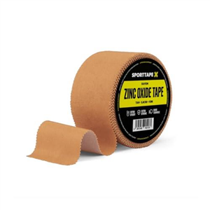 SPORTTAPE Tan Zinc Oxide Tape - 3.8cm x 10m - High Strength, Rigid, Athletic Sports Tape Strapping for Blister Prevention, Plantar Fasciitis and Physio Athletic Tape for Strapping - Single Roll