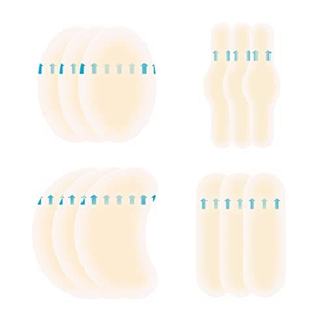 Junsasi 12pcs Set Blister Plasters Bandages Blister Cushion Waterproof Adhesive Blister Gel Guard Prevention Blister Treatment Pads for Feet, Toes, Fingers, Heels