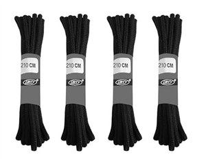 IMTY 210 CM Long 82" Black Round Laces (x4 Pairs) Long Boot Replacement Shoe Laces Strong Durable Work Hiking Laces (x4 Pairs)