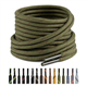 Puzeam 2 Pairs Round Boot Laces, 4.5 mm, Heavy Duty Outdoor Work Boots Shoe Laces for Men, Women, Strong Hiking, Walking Shoeslaces (140 cm, army green brown)