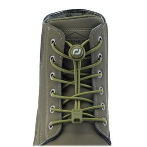 Extra Long No Tie Shoelaces - Elastic Tieless Round Boot Laces for Hiking Shoes, Work Boots and Running Sneakers (Army Green)