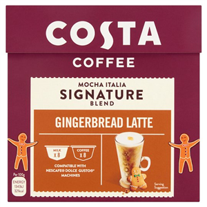 Costa Coffee Signature Blend Gingerbread Latte 8 Cup 176G