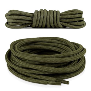 CUBSER - Premium Round Shoelaces [2 Pairs] - Tear-Resistant Polyester Shoe Laces for Hiking Shoes, Trekking Shoes, Work Shoes, Boots & Outdoor Shoes - Lengths 70-200 cm (Diameter 4.5 mm), Army Green