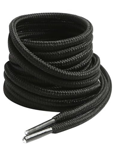 VSUDO 130 cm Round Black Boot Laces, 4mm Diameter Shoe Laces for Boots, Heavy Duty Outdoor Work & Hiking Shoelaces for Men or Women (1 Pair-Black-130cm)