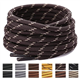 Stepace Round Shoelaces [2 Pairs] Heavy Duty Boot Shoe Laces for Hiking Work Boots Coffee Khaki-160(Dots)