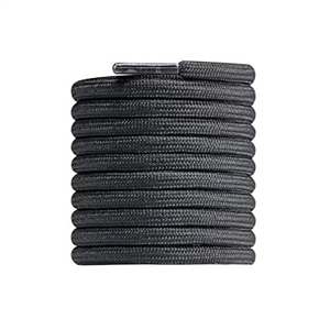 CCSOFTIME Round Black Boot Laces,90cm Short Heavy Duty Boot ShoeLaces for Work Shoes Hiking Walking Boots and Trainers,4mm Replacement Thick Shoelaces for Womens Mens Kids(1-Pair-Black-90cm)