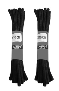IMTY 210 CM Long 82" Black Round Laces (x2 Pairs) Strong Durable Work Hiking Long Boot Replacement Shoe Laces (x2 Pairs)