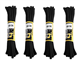 4 PAIRS GRAFTERS 140CM STRONG WORK/HIKING BOOT LACES (Black)