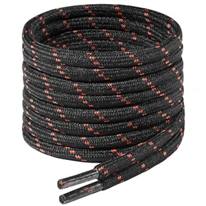 7STROBBS 2 PAIRS Strong Work Laces, Heavy Duty Round Shoelaces for Walking, Trainers, Hiking, Safety Boots, Thick Shoe Lace Black Brown 100CM