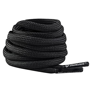 IRONLACE Paracord 550 Boot & Shoe Laces - Black - 54 Inches - 137 cm