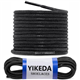 YIKEDA Shoe Laces Round Waxed Cotton Laces (Pack of 1 Pair) Length 80cm Diameter 2.5mm Perfect for Oxfords, Derbies, Brogues and Other Dress Shoes (Black)