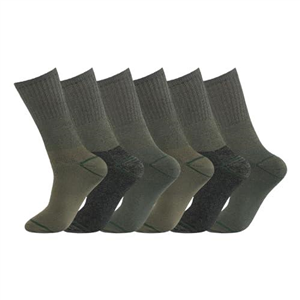 Molten Creek® Men Combat Green Socks, Military Boot Thermal Socks, Comfortable and Lightweight, Casual & Workwear, Outdoor Socks, Regular, Loose Top, Adults, Pack of 6