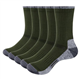 YUEDGE Mens Moisture Wicking Cushioned Army Green Cotton Crew Training Hiking Walking Athletic Sports Socks Anti Sweat Anti Smell Casual Everyday Work Socks For Men Size 6-10 UK, 5 Pairs