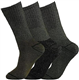 reshmena® 3 Men's Military Socks Army Thermal Hiking Boots Walking Patrol Combat Boots warm Cotton Rich Socks Size 6-11 Green (Khaki)