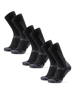 DANISH ENDURANCE Outdoor Walking Thermal Socks, Merino Wool, Premium Comfort Hiking Socks for Men & Women Unisex 3 Pack, Black, 6-8
