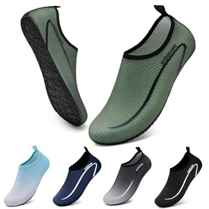 Swim Water Shoes Aqua Socks Barefoot for Sea Beach Swimming Shoes Pool Ladies Women Mens Line Army Green 9/10 UK